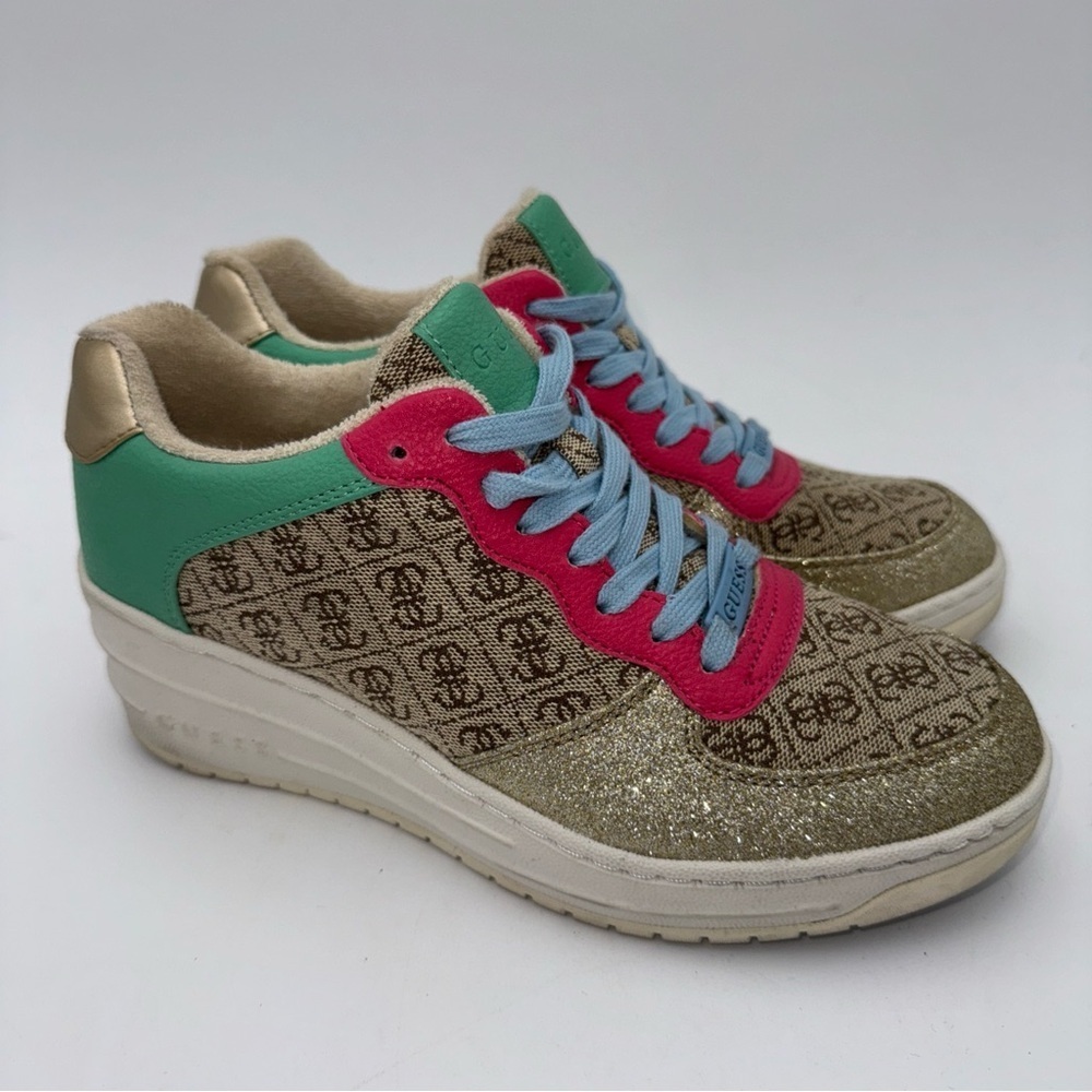 Guess Multicolor Logo Sneakers Sz 8 - Picture 2 of 9